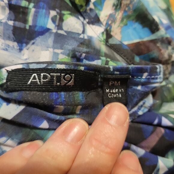 Womens Y2K Apt 9 Rhinestone Semi Sheer Purple/Green Pleated Blouse Shirt PM - Picture 5 of 7